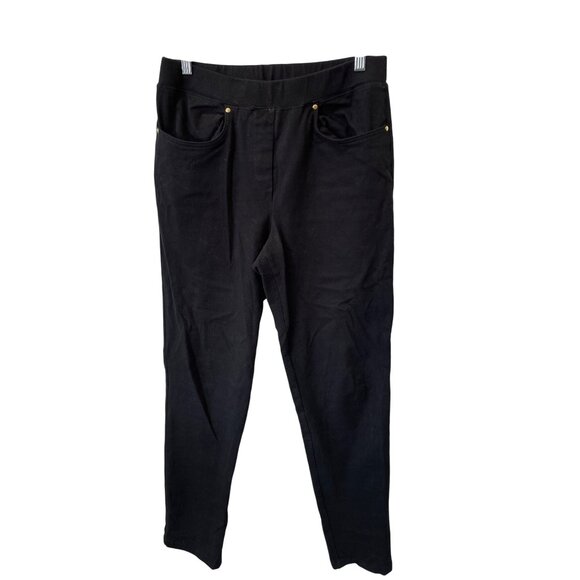 Antthony Galaxy Knit Denim Pull On Jegging Size Medium Skinny Black Stretch Knit - Picture 2 of 7